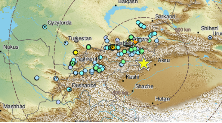 Zemljotres magnitude 7.1 na granici Kine i Kirgistana