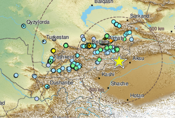 Zemljotres magnitude 7.1 na granici Kine i Kirgistana