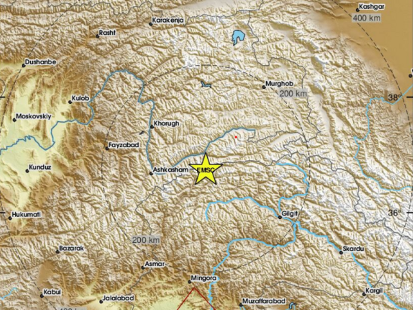 Zemljotres na granici Afganistana i Tadžikistana