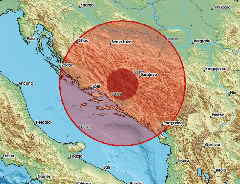 Zemljotres pogodio Hercegovinu