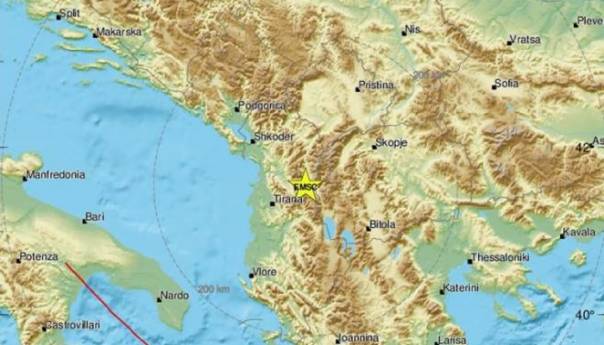 Zemljotres u Albaniji, osjetio se u S. Makedoniji