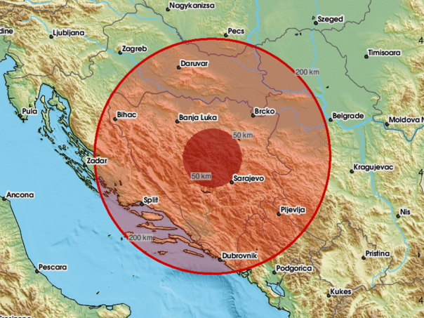 Zemljotres u BiH, epicentar kod Zenice