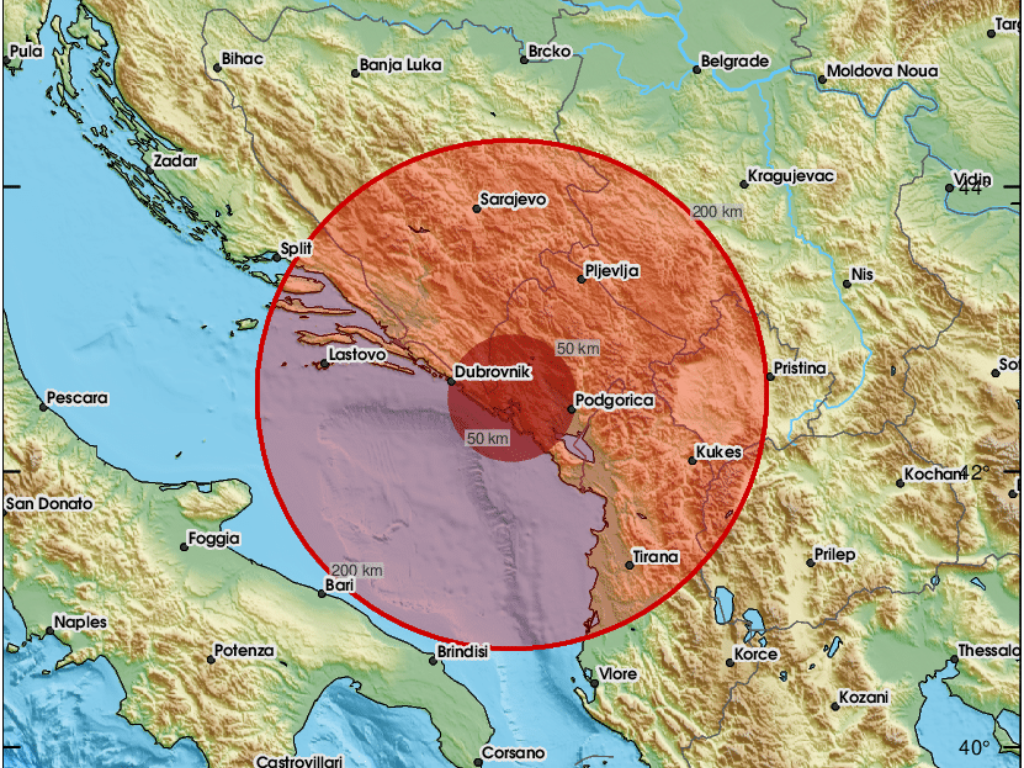 Zemljotres u Crnoj Gori osjetio se i u Hercegovini, epicentar blizu Nikšića