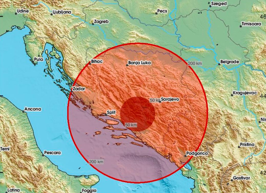 Zemljotres u Hrvatskoj i BiH: Podrhtavanje tla trajalo nekoliko sekundi