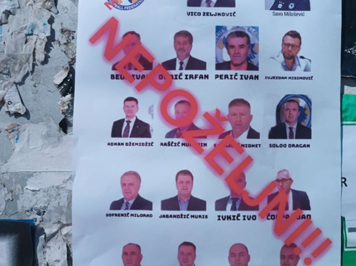 Zenica oblijepljena plakatima šefova Fudbalskog saveza: 'Nepoželjni!!!'