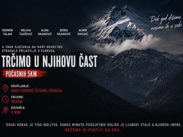 Zeničani večeras voze bicikle i trče u čast poginulih planinara na Elbrusu