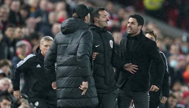 Žestok sukob Kloppa i Artete tokom derbija Liverpoola i Arsenala