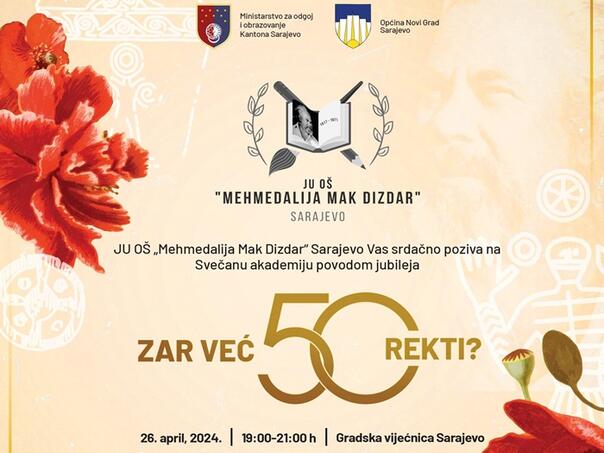 Značajan jubilej: 50 godina JU OŠ 'Mehmedalija Mak Dizdar'