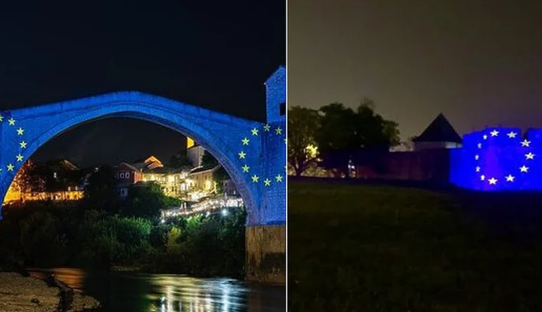 Znamenitosti Sarajeva, Mostara i Banja Luke u bojama EU