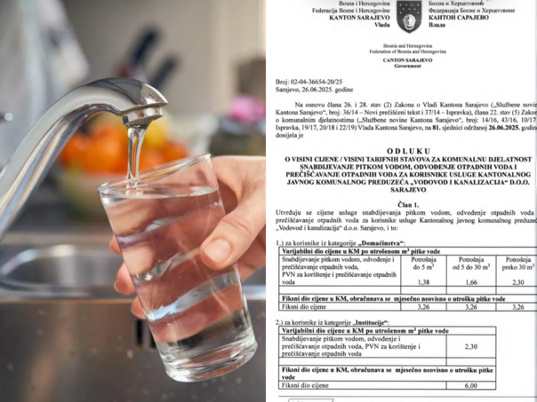 Zvanično: Ovo su nove cijene vode u Sarajevu!
